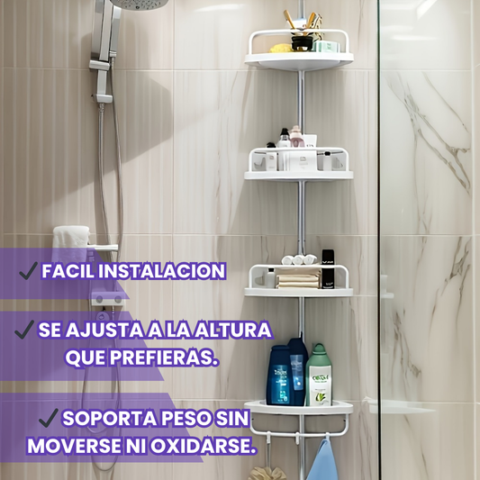 Dile Adiós al Desorden en tu Baño | Organizador De Baño Esquinero 4 Niveles