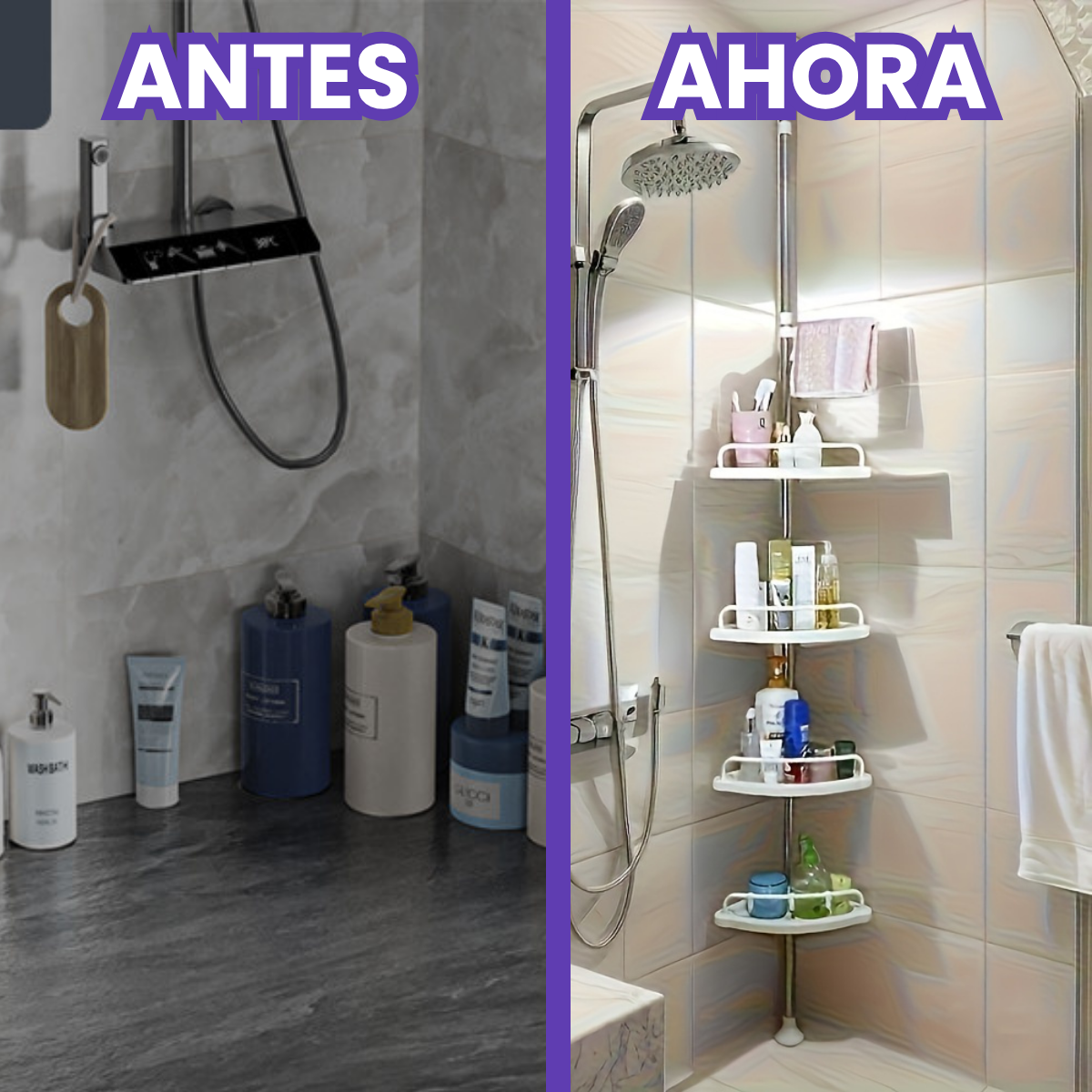 Dile Adiós al Desorden en tu Baño | Organizador De Baño Esquinero 4 Niveles