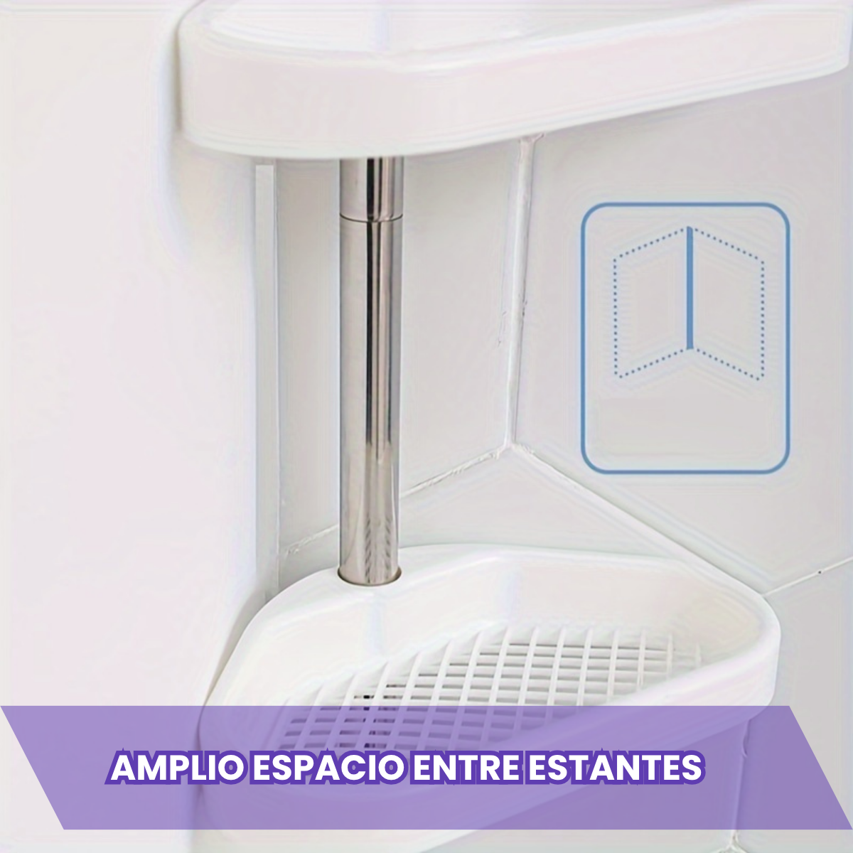 Dile Adiós al Desorden en tu Baño | Organizador De Baño Esquinero 4 Niveles
